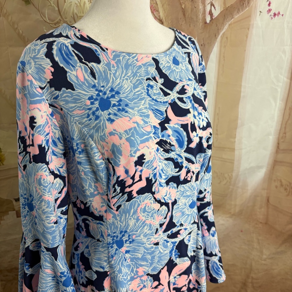 NEW Lilly Pulitzer Kayla Blue and Pink Floral Dress - Picture 8 of 13